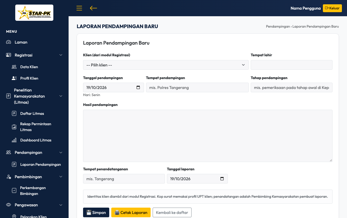 Form pendampingan